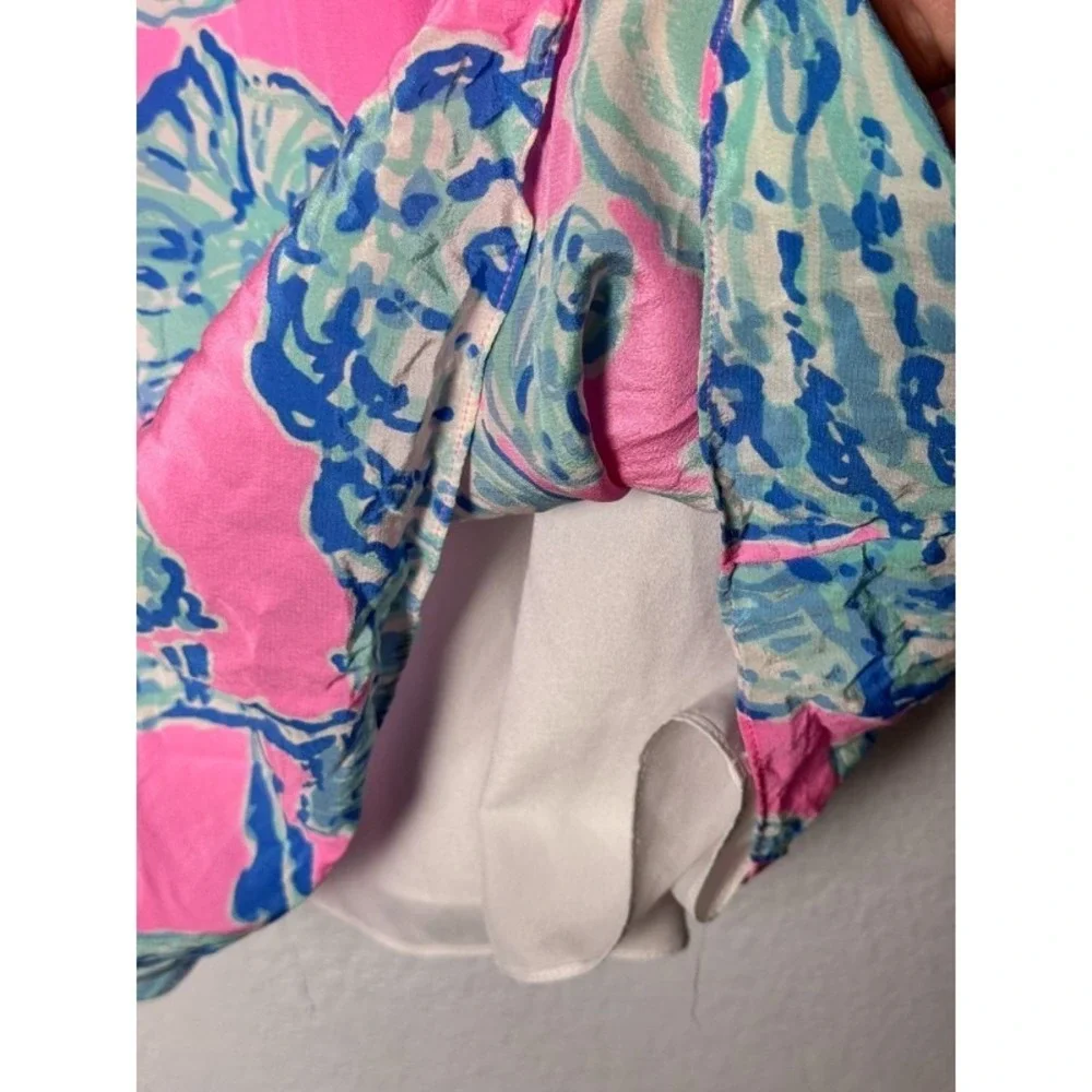 Lilly Pulitzer Mini Dress Women's Small Pink Coastal Tropical Beachy Resort Wear